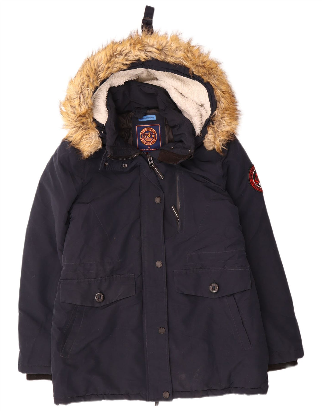 Jachetă de schi căptușită pentru femei Superdry UK 12 Medium Navy Blue Marine
