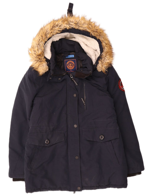 Jachetă de schi căptușită pentru femei Superdry UK 12 Medium Navy Blue Marine
