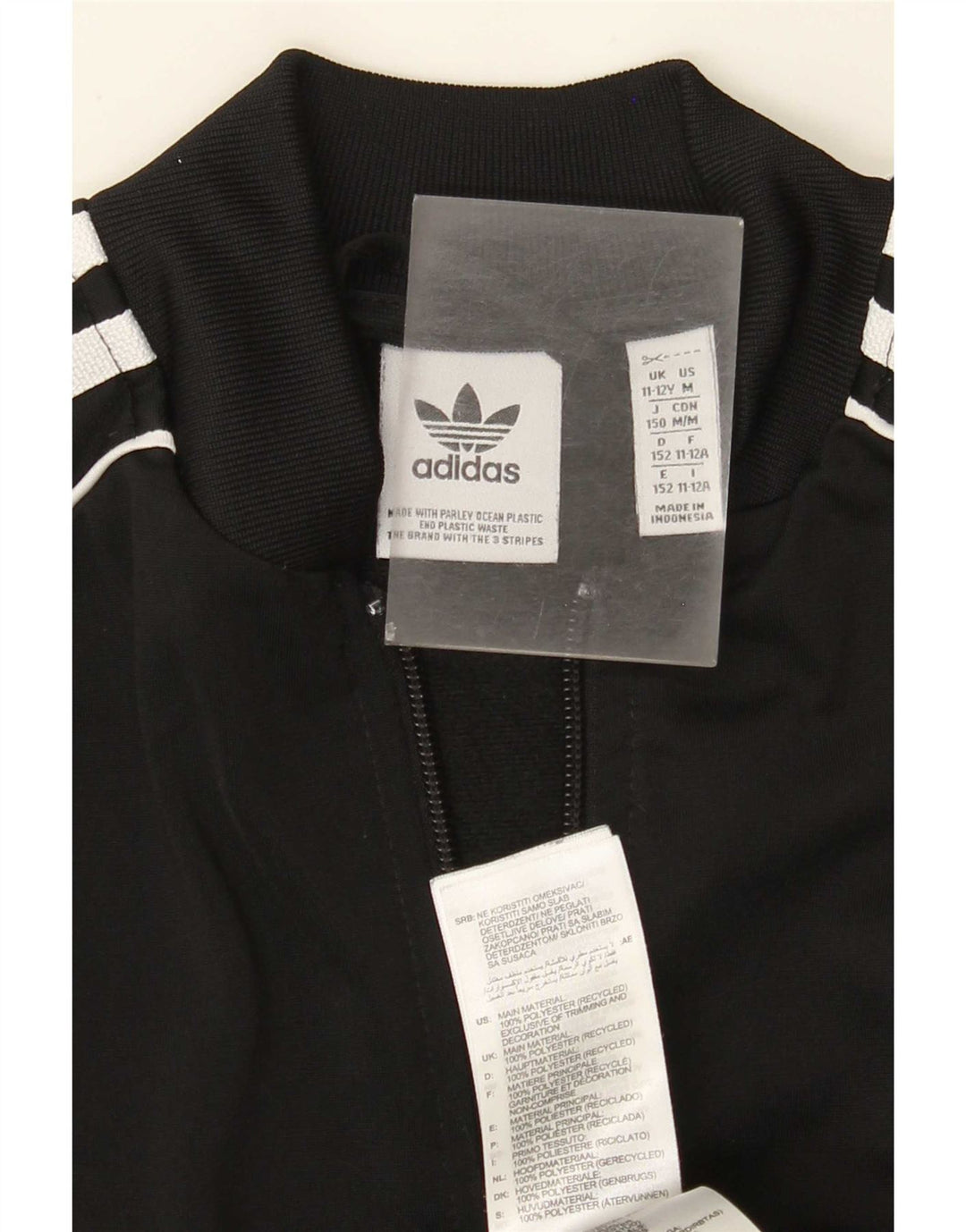 Jachetă de trening pentru băieți Adidas 11-12 ani, poliester negru
