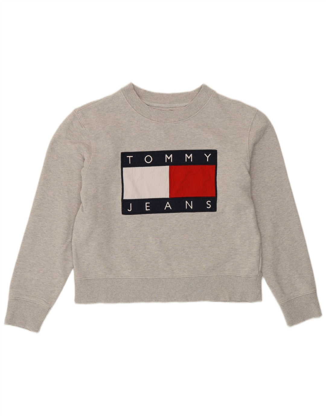 TOMMY HILFIGER Pulover pentru femei Crop Graphic Pulover UK 16 Large Gri