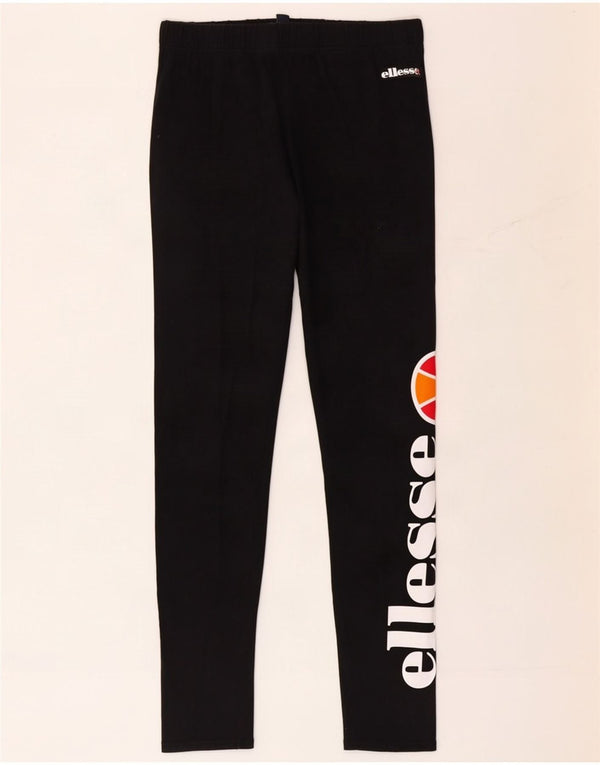 Ellesse Girls Graphic Leggings 15-16 Years Black Cotton