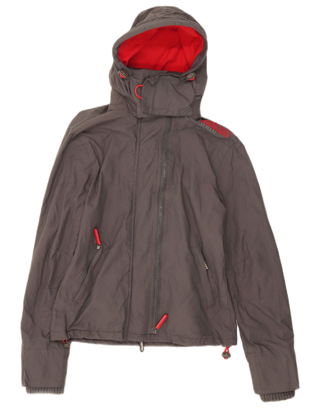 Jachetă Windbreaker cu grafică Superdry pentru femei UK 12, gri mediu