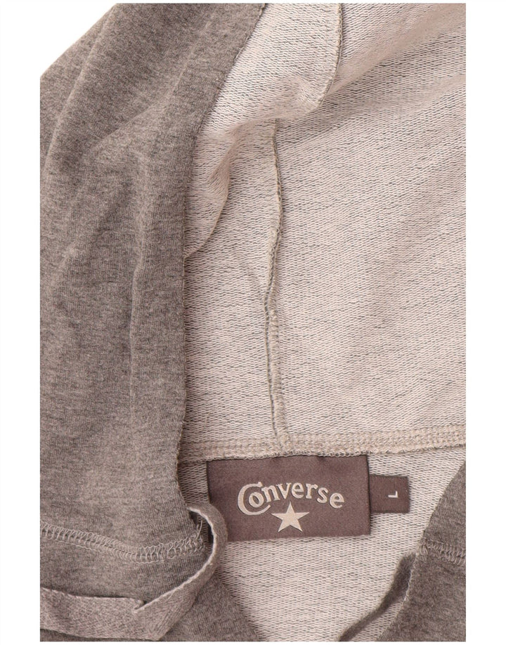 Pulover pentru damă CONVERSE Graphic Hoodie UK 14 mare bumbac gri