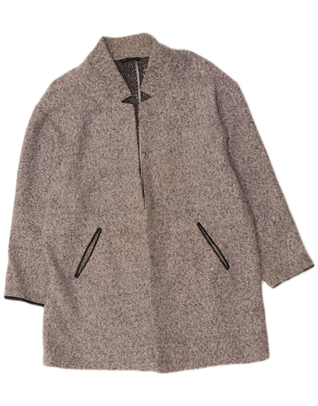 Palton deschis pentru femei Marks & Spencer UK 20 2XL poliester striat gri