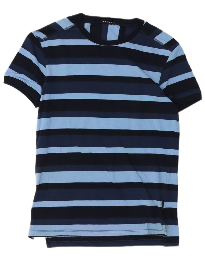 Tricou pentru bărbați Sisley Top mic din bumbac cu dungi albastre