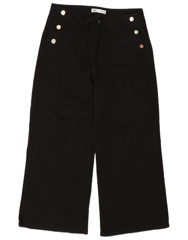 Blugi pentru femei Zara cu talie înaltă cu picioare largi EU 44 XL W34 L26 Negri