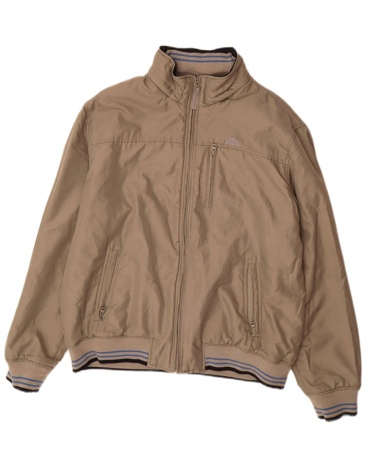 KAPPA Mens Bomber Jacket UK 46 3XL Beige Polyester
