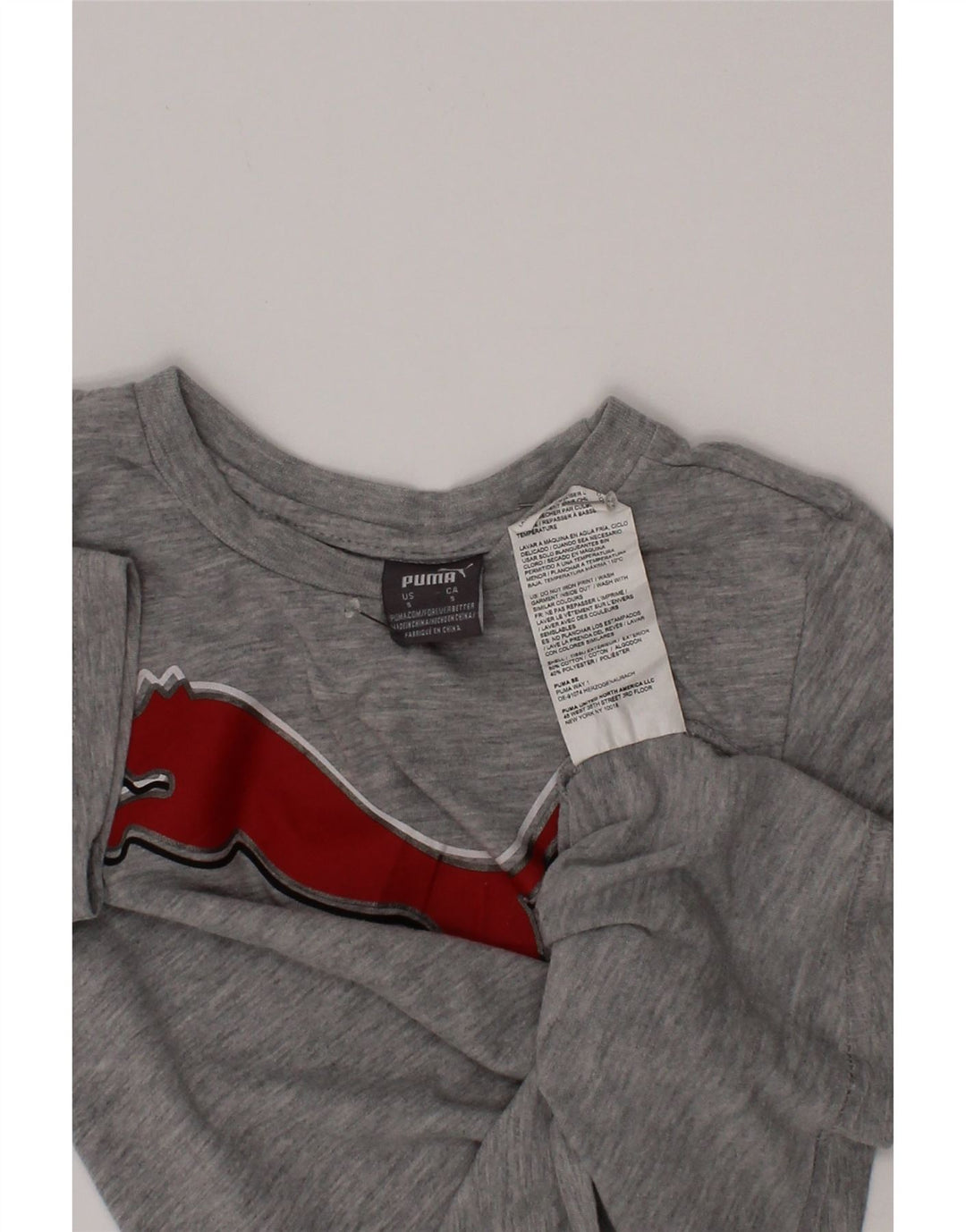 Tricou grafic Puma pentru băieți Top 4-5 ani bumbac gri