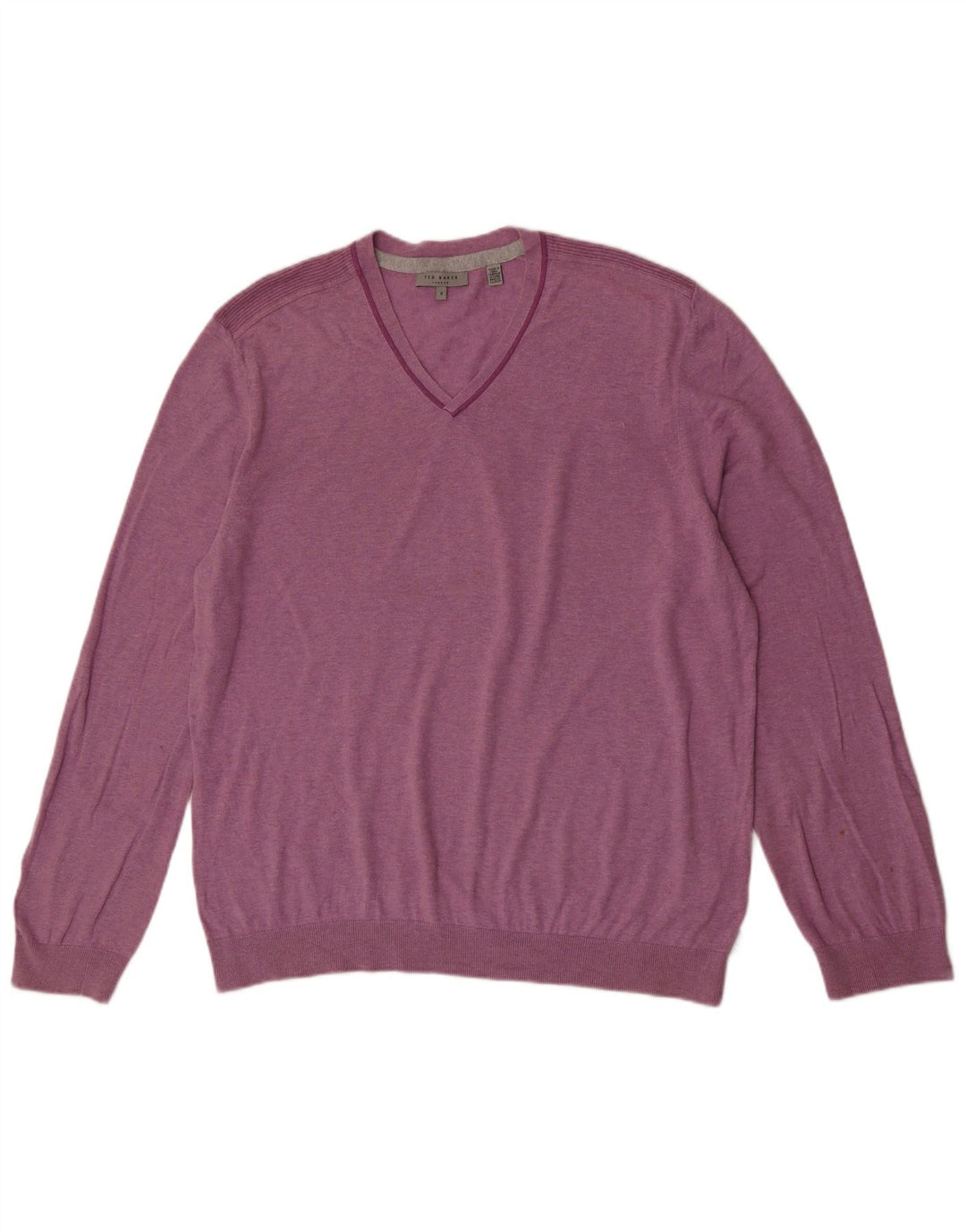 Pulover cu decolteu în V Ted Baker pentru bărbați Mărimea 6 2XL bumbac roz