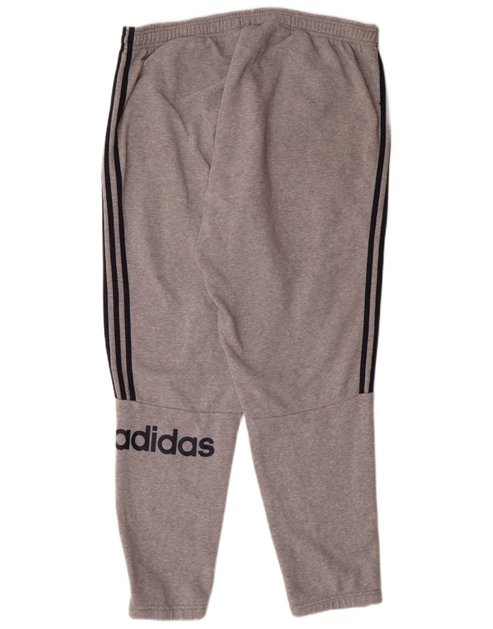ADIDAS Mens Graphic Tracksuit Trousers 2XL  Grey Cotton