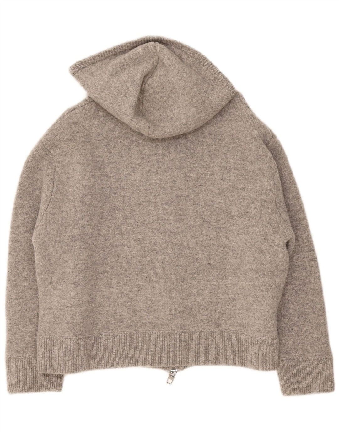 Pulover cardigan cu glugă Zara pentru femei UK 14 Lână gri mediu