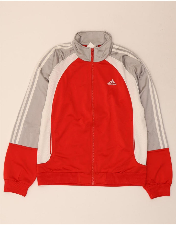 Jachetă de trening Adidas pentru bărbați Marea Britanie 40/42 Poliester Colorblock Roșu Mediu