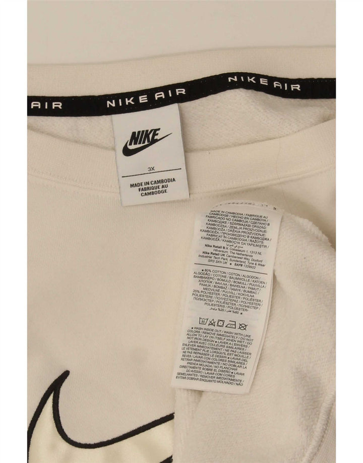 Pulover cu grafic supradimensionat Nike pentru bărbați, bumbac alb 3XL