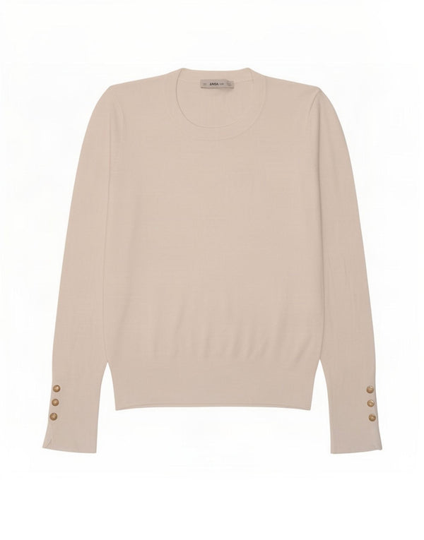 Zara Womens Crew Neck Jumper Sweater UK 12 Medium White