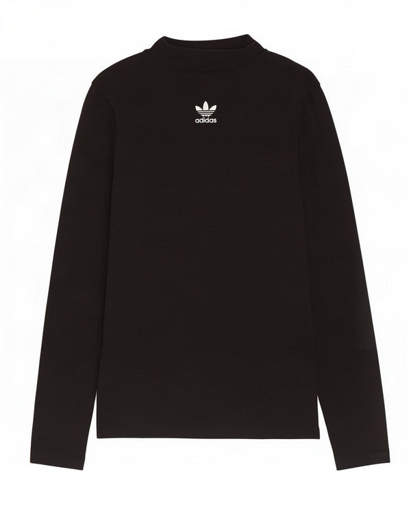 Adidas Womens Top Long Sleeve UK 12 Medium Black Cotton