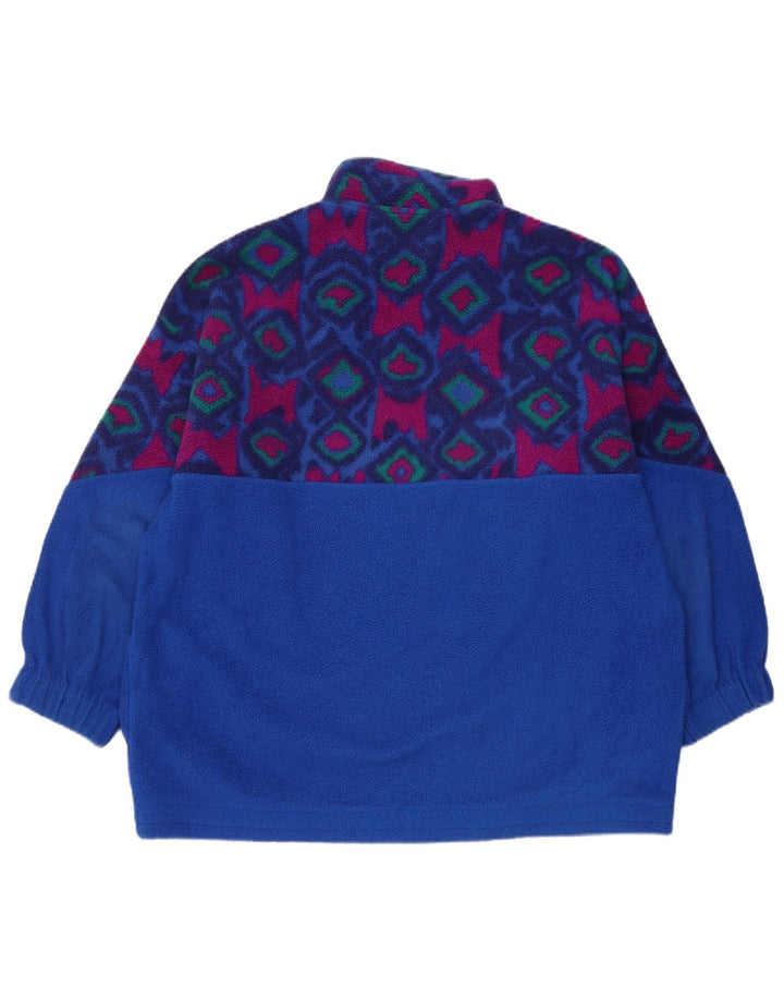 Pulover Fila pentru bărbați, cu gât cu nasturi, fleece IT 48 Medium Blue Geometric