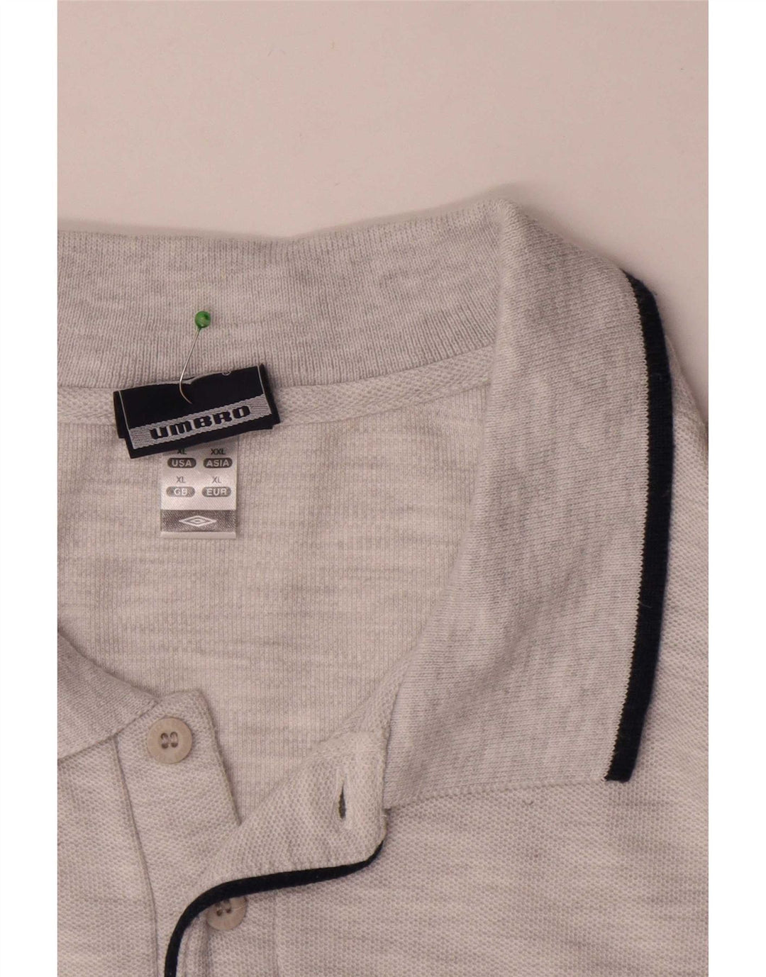 Cămașă polo pentru bărbați Umbro XL, bumbac cu dungi gri