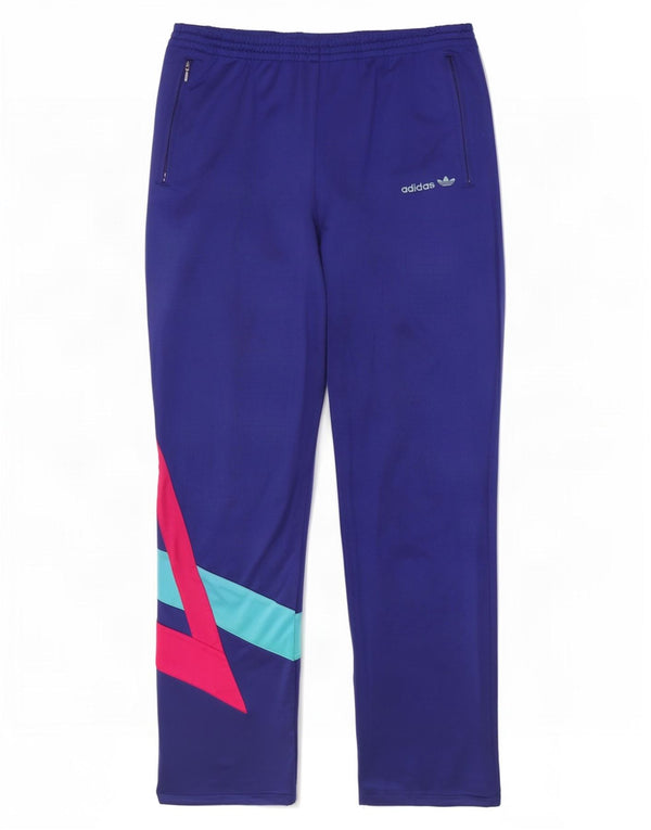 Pantaloni de trening Adidas pentru femei UK 14, mare, albastru, bloc de culoare