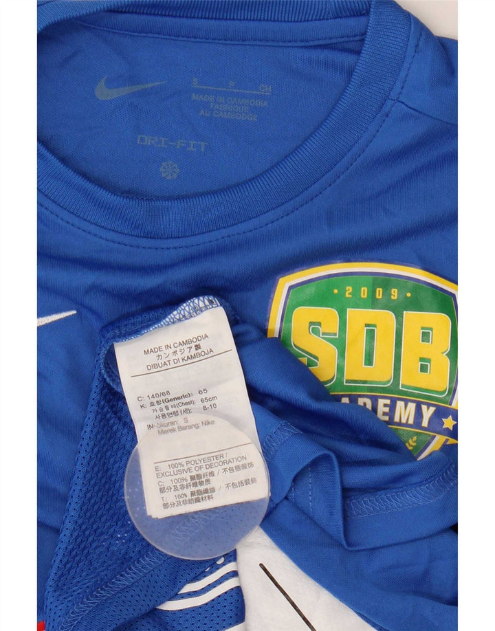 Tricou grafic Nike Dri Fit pentru băieți Top 8-9 ani Poliester albastru mic