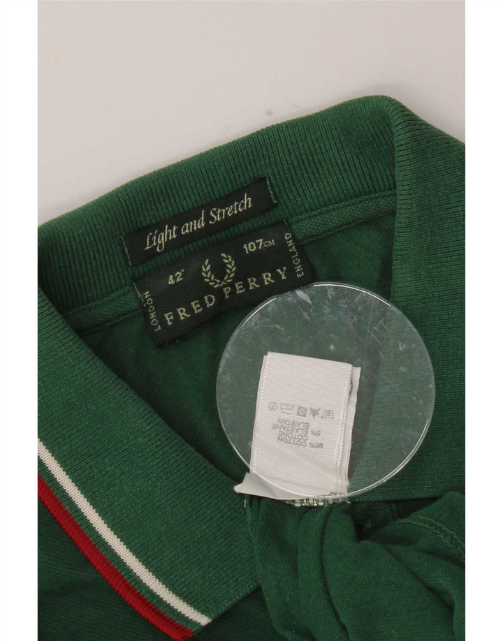 Cămașă polo Fred Perry pentru bărbați, bumbac cu dungi verzi medii