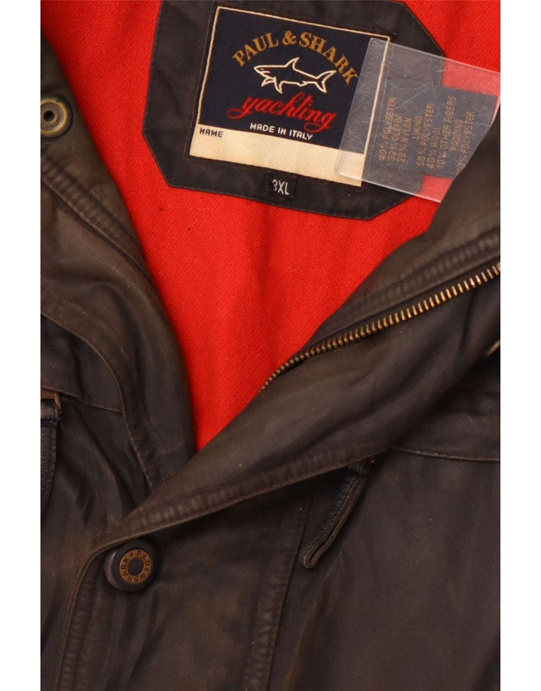 Paul & Shark Jachetă de iahting pentru bărbați din bumbac cerat UK 46 3XL Poliester negru