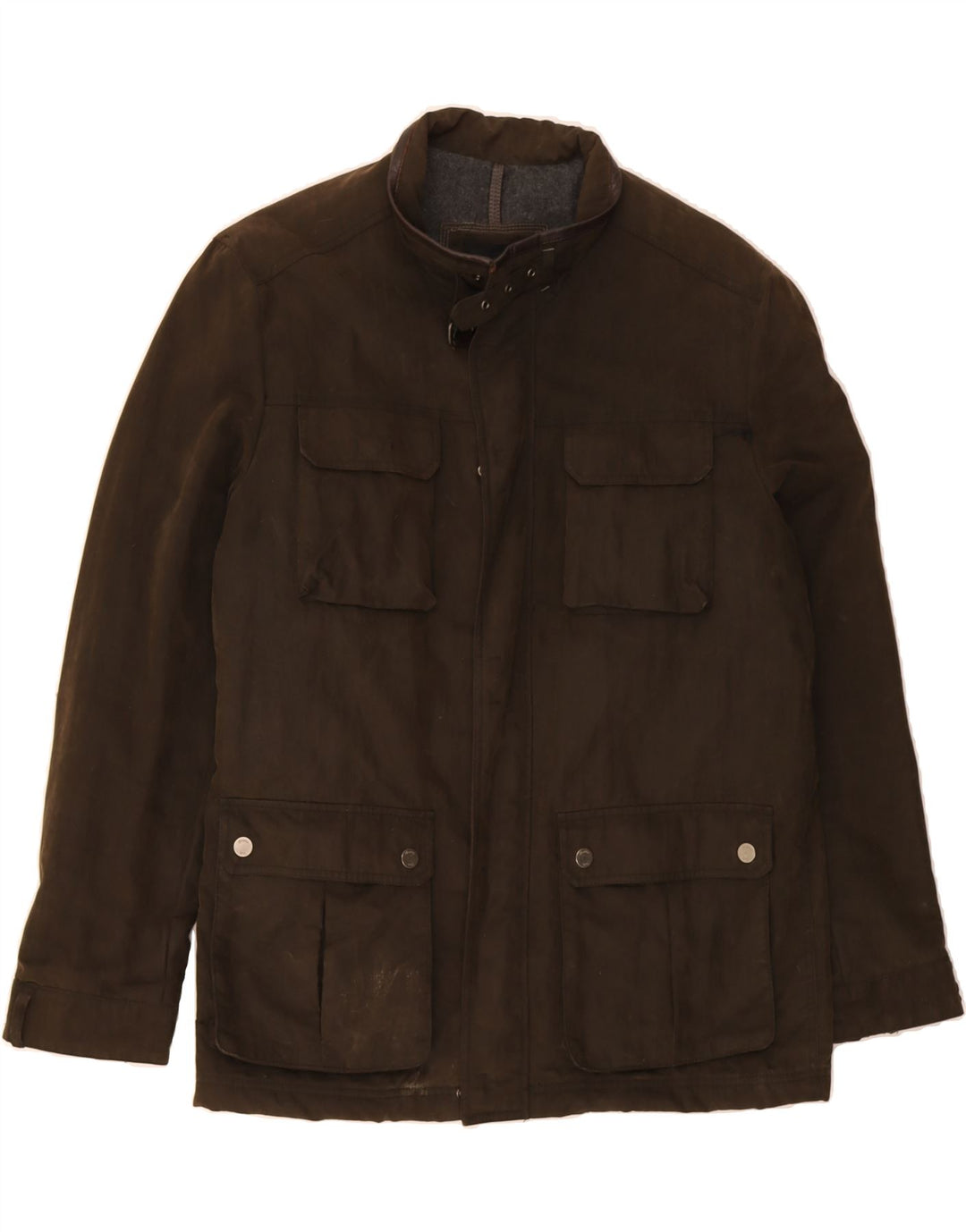 Jachetă pentru bărbați din bumbac cerat MASSIMO DUTTI UK 44 2XL maro