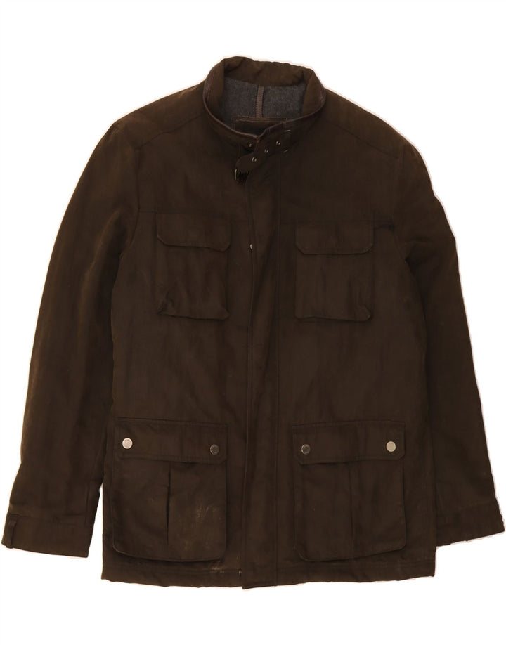 Jachetă pentru bărbați din bumbac cerat MASSIMO DUTTI UK 44 2XL maro
