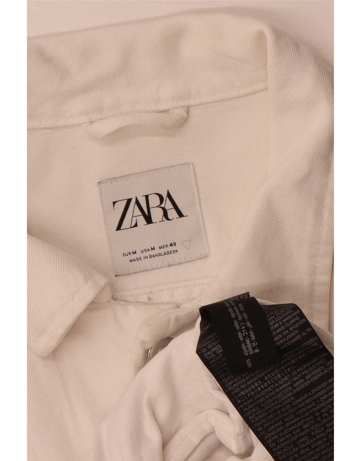 Jachetă de blugi pentru bărbați Zara UK 38, bumbac alb mediu