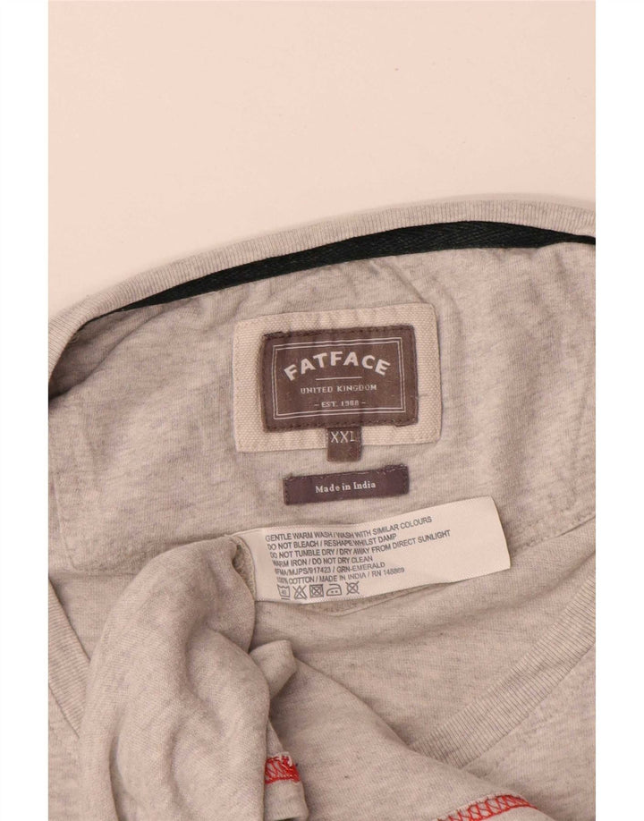 Top pentru bărbați Fat Face cu mânecă lungă 2XL, bumbac color bloc, gri