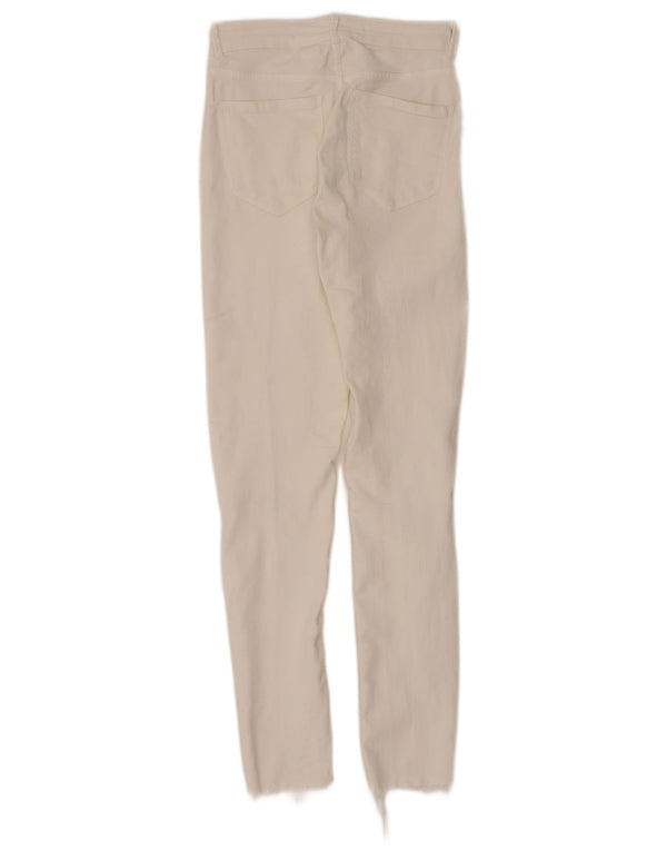 Zara femei Trafaluc blugi skinny distressed EU 34 2XS W24 L28 alb