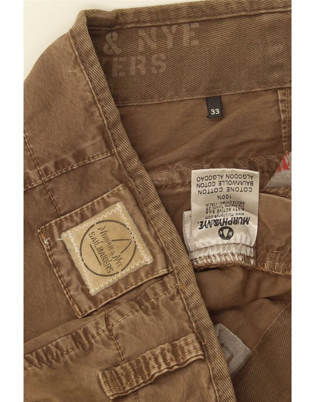 Pantaloni cargo drepti pentru bărbați Murphy & Nye L33 L34 bumbac maro