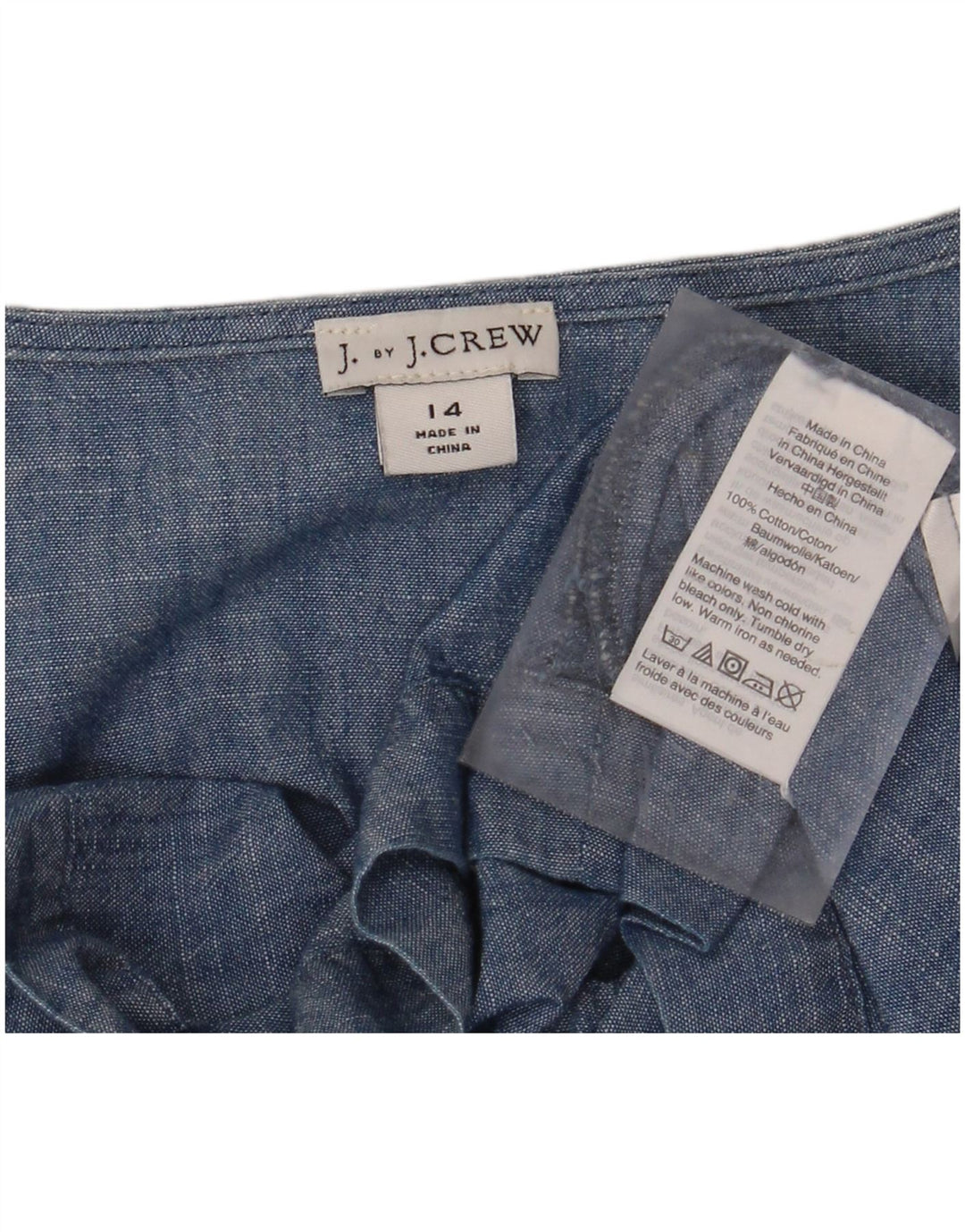Bluză pentru femei J. CREW UK 14, mare, albastru, bumbac