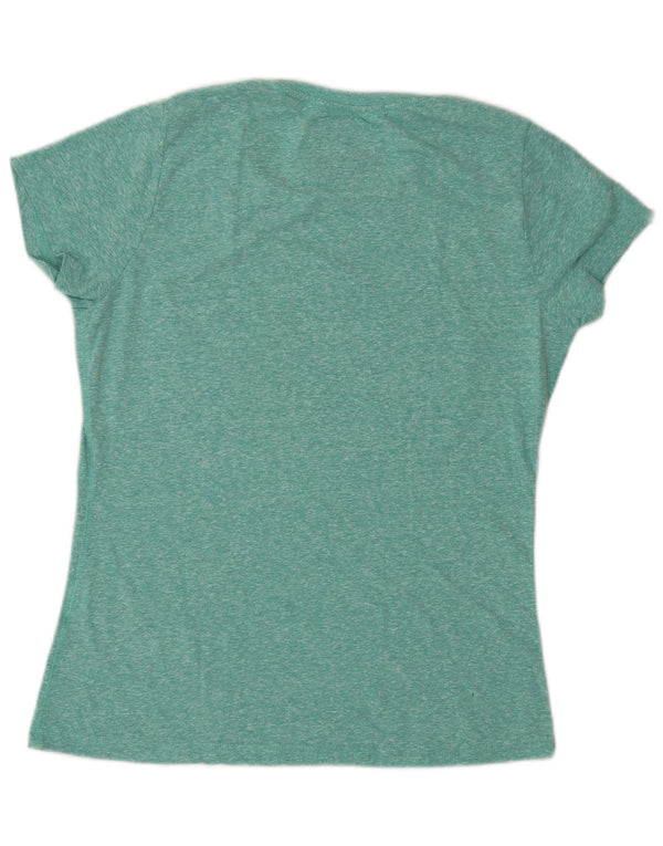 Superdry Womens Graphic T-Shirt Top UK 14 Large Green Flecked Polyester