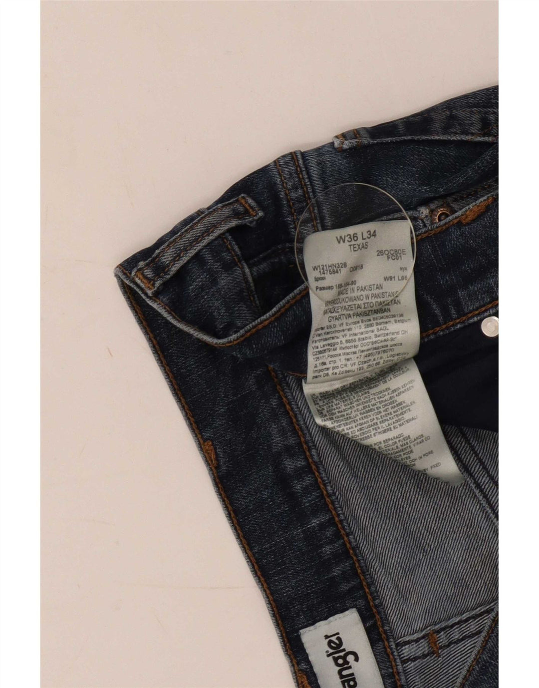 Blugi drepte pentru bărbați Wrangler Texas W36 L34 Bumbac albastru