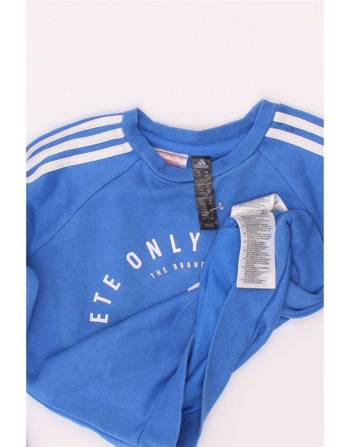 Adidas Băieți Pulover Grafic Pulover 2-3 Ani Bumbac Albastru