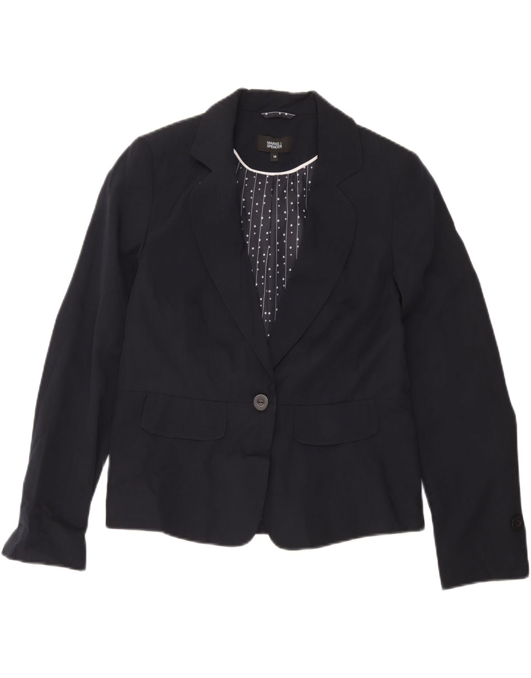 Blazer pentru femei Marks & Spencer UK 14 Medium bleumarin cu dungi