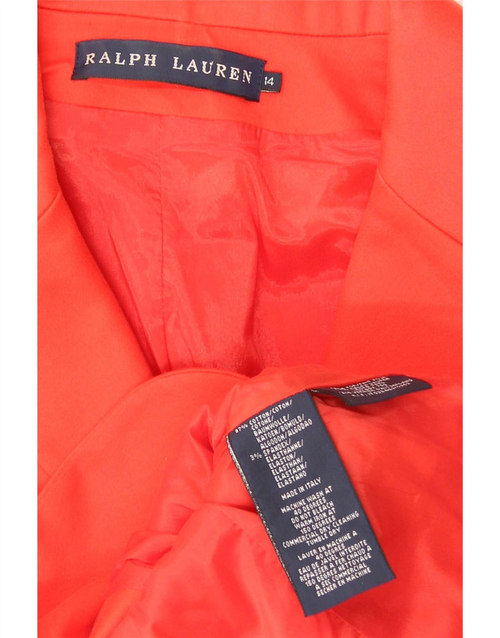 Jachetă pentru femei Ralph Lauren cu 3 nasturi, bumbac roșu US 14 XL