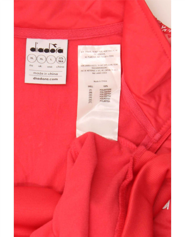 Jachetă de top pentru trening grafic Diadora pentru femei UK 18 XL poliester roșu