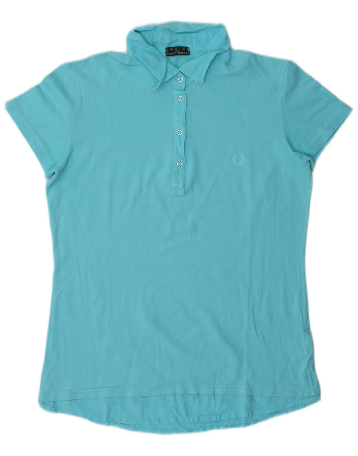 Tricou polo Fred Perry pentru femei UK 14 mare, albastru, bumbac