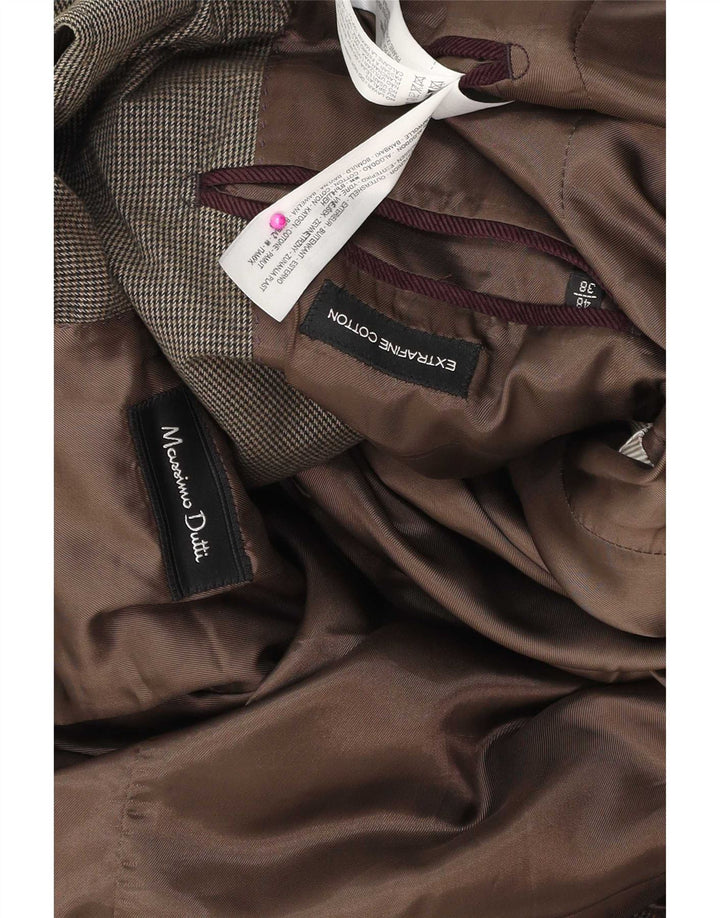 Massimo Dutti Jachetă pentru bărbați cu 3 nasturi, EU 48, bumbac maro mediu