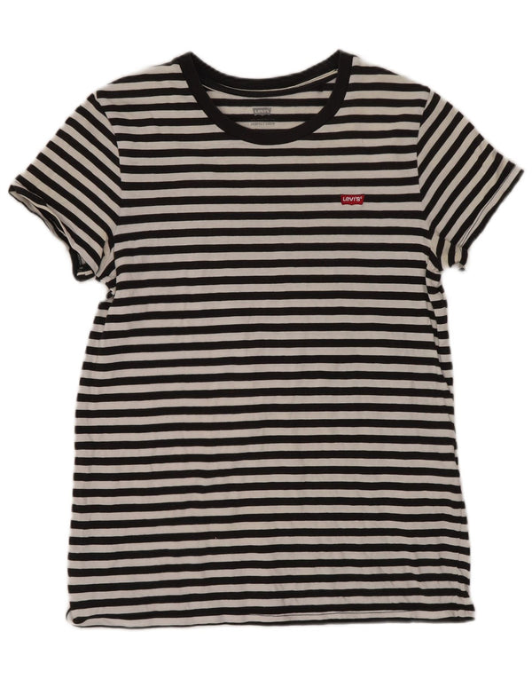 Tricou pentru femei Levi's, UK 4 XS, bumbac cu dungi negre