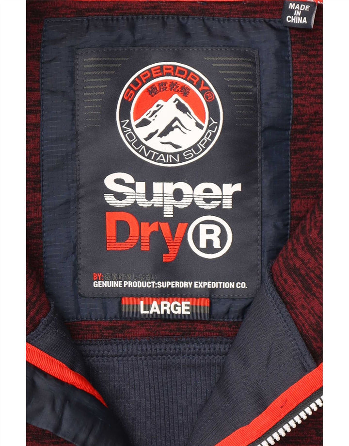 Pulover Superdry pentru bărbați, cu fermoar, din poliester color-bloc
