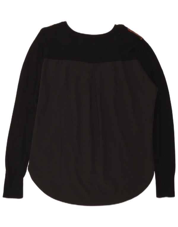 Pulover cu decolteu în V Desigual pentru femei UK 20 2XL Negru Paisley