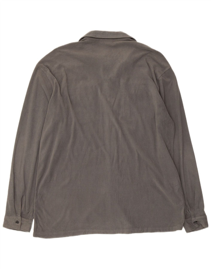 Cămașă pentru bărbați Asics Fleece Poliester mare gri