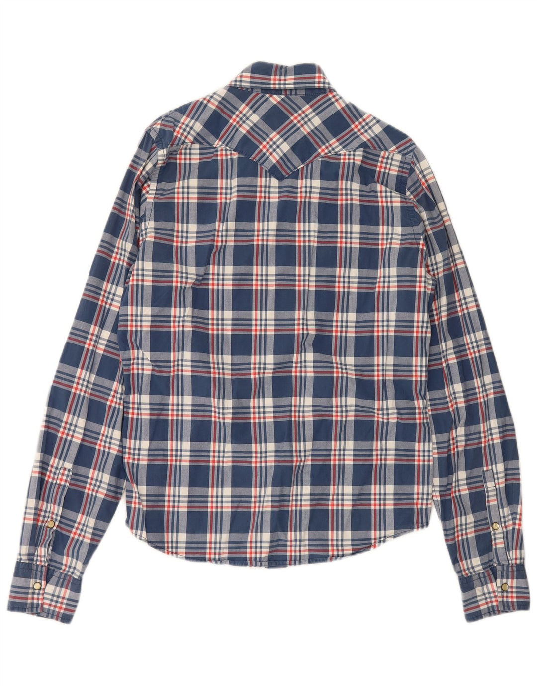 Cămașă Hollister pentru bărbați, mare, bleumarin, cu carouri din bumbac