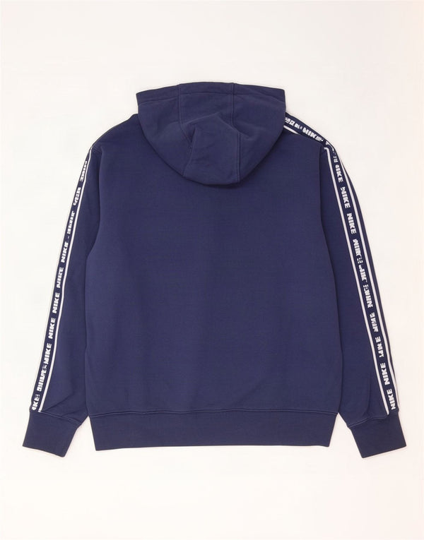 Pulover Nike pentru bărbați cu glugă grafică, mare, albastru bleumarin, bumbac color bloc