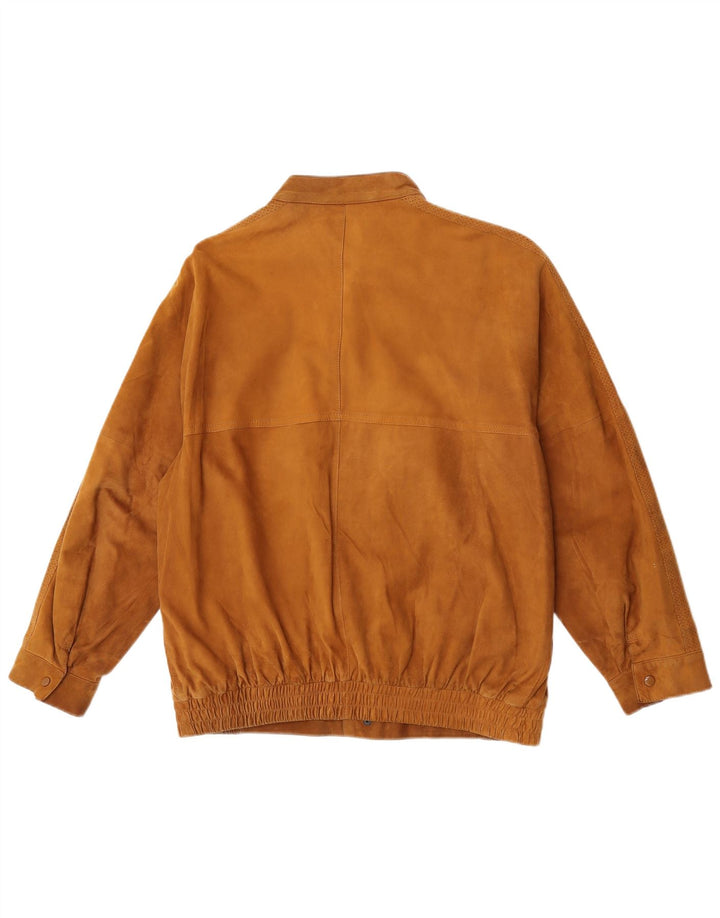 Bomber Vintage pentru bărbați din piele intoarsa UK 36 Mic Bej