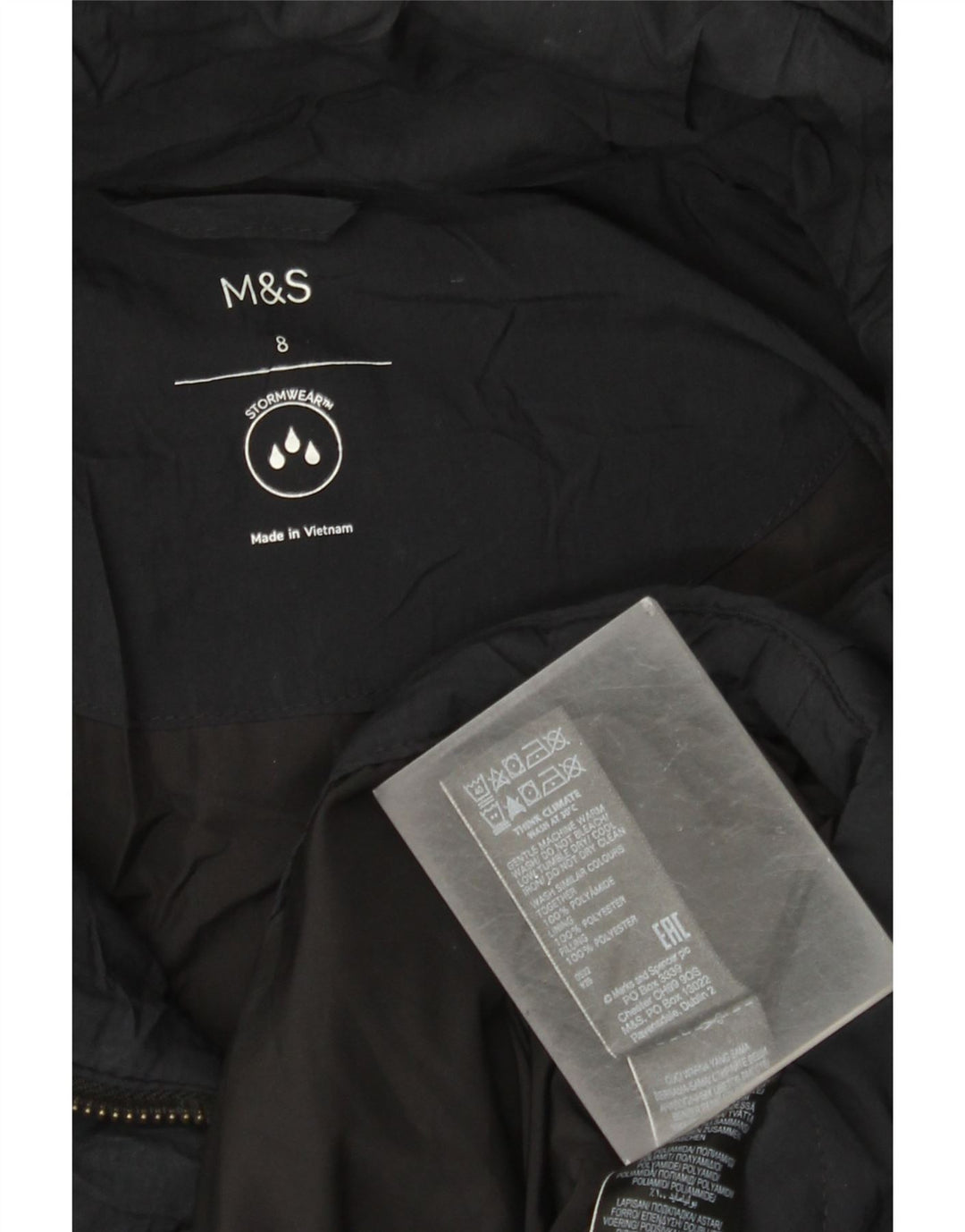 Jachetă căptușită supradimensionată pentru femei Marks & Spencer UK 8 Small Black