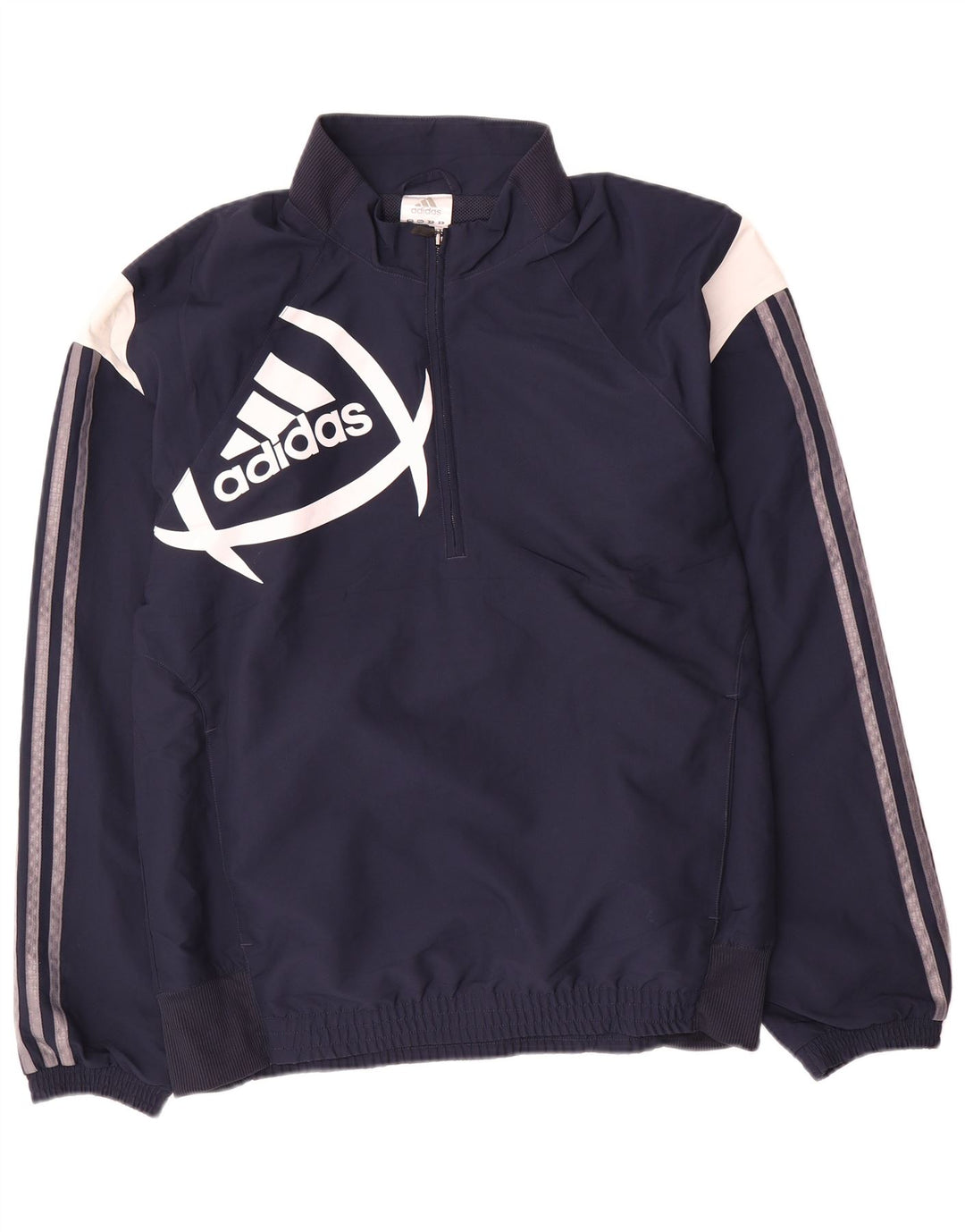Jachetă de top pentru trening cu grafică Adidas pentru bărbați, albastru marin mediu, color block