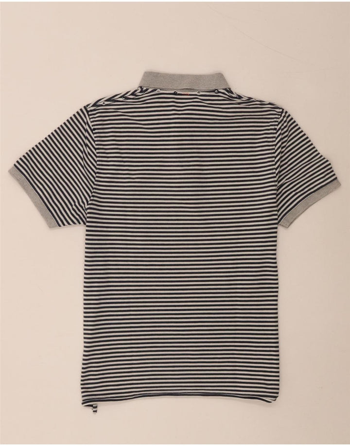 Sun68 Tricou polo pentru bărbați, bumbac cu dungi gri, mare